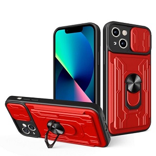 RED iPhone  Ring Card Holder Shockproof Armor Case iphone 14 pro